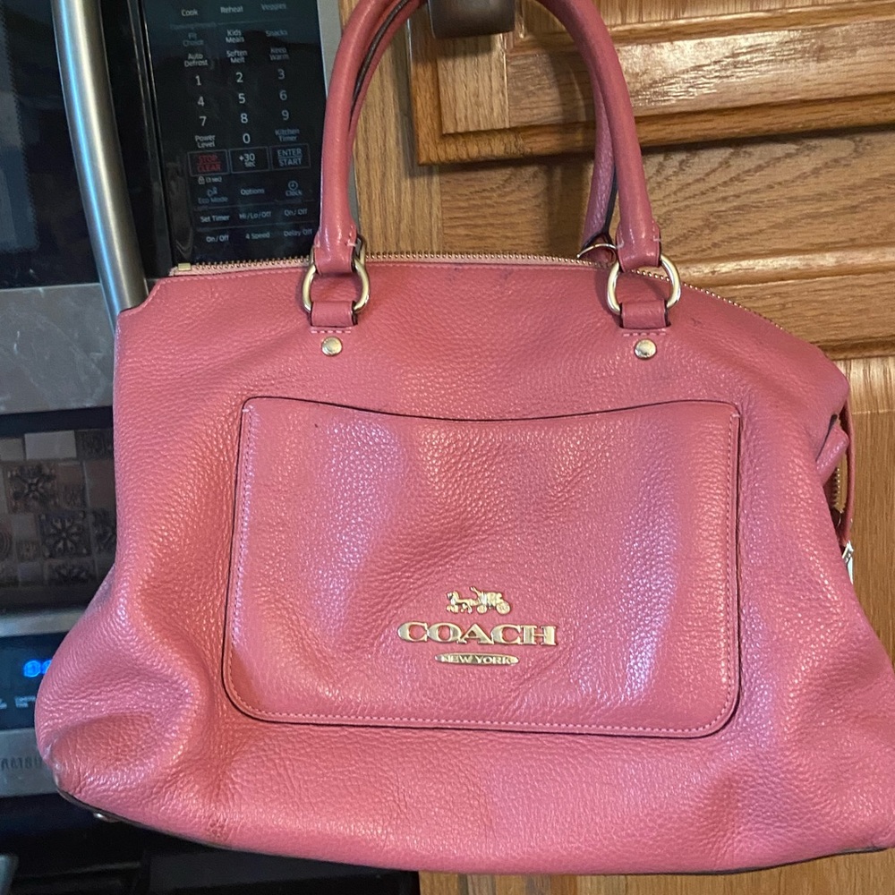 Pink coach handbag